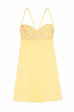 Load image into Gallery viewer, Cute A Line Spaghetti Straps Light Yellow Short Homecoming Dress with Embroidery