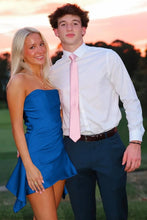 Load image into Gallery viewer, Cute A Line Strapless Pink Satin Short Homecoming Dress
