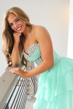 Load image into Gallery viewer, Cute A Line Sweetheart Yellow Corset Homecoming Dress with Beading Ruffles
