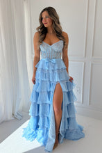 Load image into Gallery viewer, Cute A Line Sweetheart Pink Corset Prom Dress with Appliques Criss Cross Back