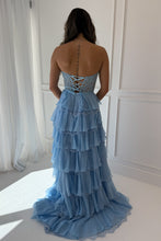 Load image into Gallery viewer, Cute A Line Sweetheart Pink Corset Prom Dress with Appliques Criss Cross Back