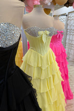 Load image into Gallery viewer, Princess A Line Sweetheart Pink Corset Prom Dress with Beading Ruffles