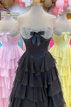Load image into Gallery viewer, Princess A Line Sweetheart Pink Corset Prom Dress with Beading Ruffles