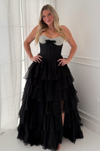 Load image into Gallery viewer, Princess A Line Sweetheart Pink Corset Prom Dress with Beading Ruffles