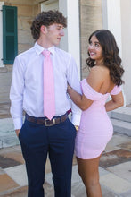 Load image into Gallery viewer, Trendy Sheath Off the Shoulder Red Short Homecoming Dress with Ruched