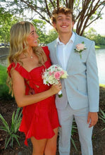 Load image into Gallery viewer, Cute Sheath Square Neck Pink Short Homecoming Dress with Backless