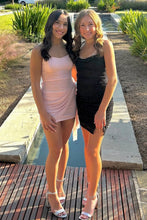 Load image into Gallery viewer, Cute Sheath Strapless Blue Short Homecoming Dress with Ruched
