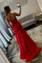 Load image into Gallery viewer, Charming Mermaid Sweetheart Light Blue Prom Gown with Ruffles