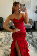 Load image into Gallery viewer, Charming Mermaid Sweetheart Light Blue Prom Gown with Ruffles