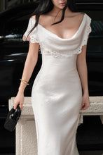 Load image into Gallery viewer, Elegant Mermaid Off the Shoulder Ivory Long Prom Dress with Ruffles
