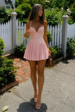 Load image into Gallery viewer, Elegant A Line Halter Neck Green Corset Homecoming Dress with Lace Ruffles