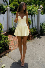 Load image into Gallery viewer, Elegant A Line Halter Neck Green Corset Homecoming Dress with Lace Ruffles