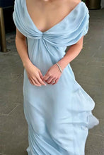 Load image into Gallery viewer, Elegant A Line V Neck Pink Chiffon Long Prom Dress with Ruffles