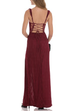 Load image into Gallery viewer, Fashion Sheath Sweetheart Lilac Lace Long Prom Dress with Criss Cross Back

