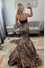 Load image into Gallery viewer, Fashionable Mermaid Spaghetti Straps Brown Long Prom Dress with Bowknot