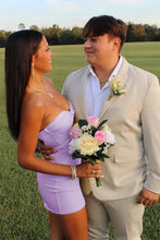 Load image into Gallery viewer, Fitted Sheath Sweetheart Yellow Short Homecoming Dress with Keyhole
