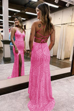 Load image into Gallery viewer, Sparkly Sequin Long Glitter Prom Party Dress With Split
