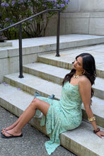 Load image into Gallery viewer, Glamorous Sheath Spaghetti Straps Light Green Tea Length Party Dress with Beading