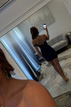 Load image into Gallery viewer, Glitter Off-the-Shoulder Beaded Lace Homecoming Dress with Sheer Corset Bodice
