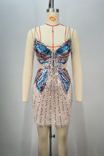 Load image into Gallery viewer, Glittering Butterfly Rhinestone Bodycon Homecoming Dress with Cutout Sides
