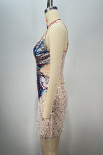Load image into Gallery viewer, Glittering Butterfly Rhinestone Bodycon Homecoming Dress with Cutout Sides
