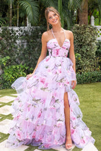 Load image into Gallery viewer, Gorgeous A Line Halter Neck Light Pink Corset Prom Dress with Pearls