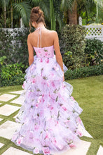 Load image into Gallery viewer, Gorgeous A Line Halter Neck Light Pink Corset Prom Dress with Pearls