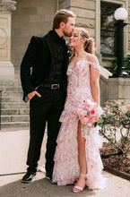Load image into Gallery viewer, Gorgeous A Line Off the Shoulder Light Pink Corset Prom Dress with Appliques