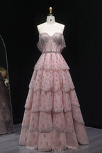 Load image into Gallery viewer, Gorgeous A Line Off the Shoulder Yellow Long Prom Dress with Beading
