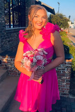 Load image into Gallery viewer, Gorgeous A Line Sweetheart Hot Pink Short Homecoming Dress with 3D Flowers
