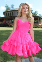 Load image into Gallery viewer, Gorgeous A Line Sweetheart Hot Pink Short Homecoming Dress with Ruffles
