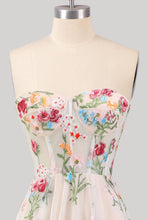 Load image into Gallery viewer, Gorgeous A Line Sweetheart White Long Party Dress with Embroidery
