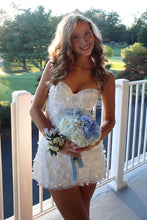 Load image into Gallery viewer, Glamorous A Line Sweetheart White Short Homecoming Dress with Appliques