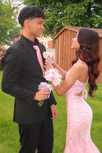 Load image into Gallery viewer, Gorgeous Mermaid Spaghetti Straps Pink Long Prom Dress with Embroidery