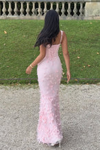 Load image into Gallery viewer, Gorgeous Mermaid Square Neck Pink Long Prom Dress with Flowers
