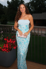 Load image into Gallery viewer, Gorgeous Mermaid Strapless Light Blue Long Prom Dress with Embroidery