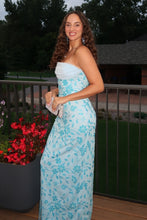 Load image into Gallery viewer, Gorgeous Mermaid Strapless Light Blue Long Prom Dress with Embroidery