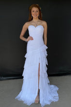 Load image into Gallery viewer, Gorgeous Mermaid Sweetheart Blue Long Prom Dress with Ruffles