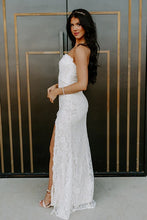 Load image into Gallery viewer, Gorgeous Mermaid Sweetheart White Lace Long Prom Dress with Beading Pearls