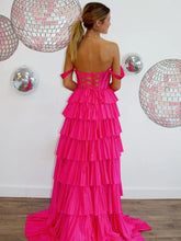 Load image into Gallery viewer, Gorgeous Royal Blue A-Line Off The Shoulder Long Beaded Prom Dress
