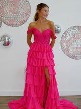 Load image into Gallery viewer, Gorgeous Royal Blue A-Line Off The Shoulder Long Beaded Prom Dress
