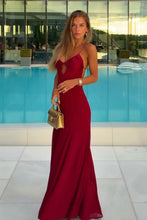 Load image into Gallery viewer, Hot A Line Spaghetti Straps Red Long Prom Dress with Open Back