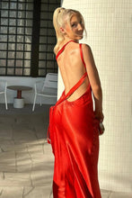 Load image into Gallery viewer, Hot Mermaid One Shoulder Red Long Prom Dress with Backless