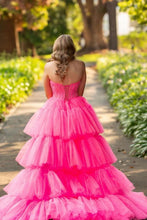 Load image into Gallery viewer, Hot Pin High-Low Sweetheart Sweep Train Ruffle Tulle Prom Dress