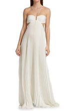 Load image into Gallery viewer, Hot A Line Halter Neck White Long Prom Dress with Backless