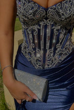 Load image into Gallery viewer, Hot Mermaid Strapless Dark Pink Corset Prom Dress with Beading