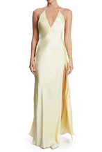 Load image into Gallery viewer, Hot Sheath Spaghetti Straps Light Yellow Long Party Dress with Backless Button