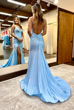 Load image into Gallery viewer, Dark Green Glitter Mermaid Open Back Long Corset Beaded Prom Dress
