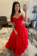 Load image into Gallery viewer, Lovely A Line Sweetheart Lilac Corset Prom Dress with High Slit and Appliques