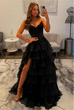 Load image into Gallery viewer, Lovely A Line Sweetheart Lilac Corset Prom Dress with High Slit and Appliques